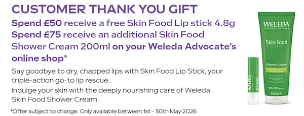 Weleda customer thank you for May for newsletter
